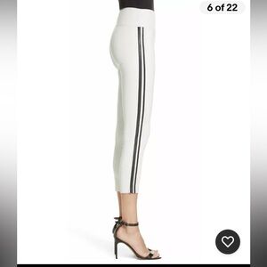 SPRWMN Black Strip And White Leather Leggings W Tag